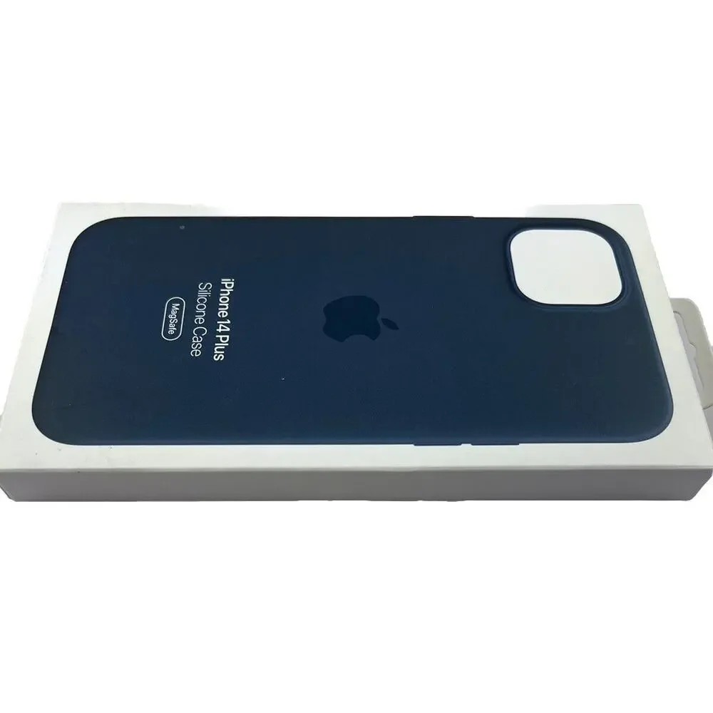 Apple iPhone 14 Plus Silicone Magsafe Case In Storm Blue-New-Genuine